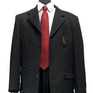 LUCELLI 2 PIECE MEN'S SUIT HIGH QUALITY ITALIAN SUPERIOR POLYESTER 4B WOOL TOUCH